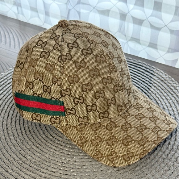 Classic GG monogram Web stripe canvas baseball hat cap adjustable unisex NEW - Picture 4 of 10